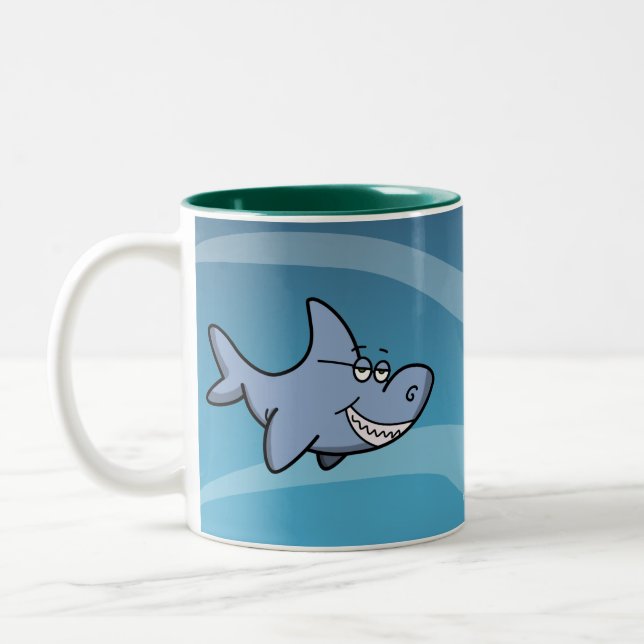 Shark Grin Two-Tone Coffee Mug (Left)