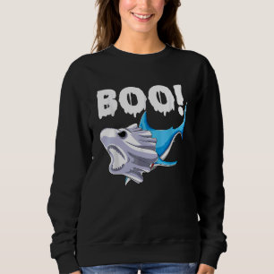 Shark Halloween Boo Spooky Ghost Costume Boys Kids Sweatshirt
