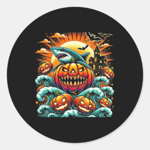 Shark Halloween Classic Round Sticker