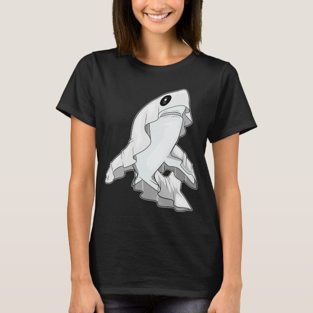 Shark Halloween Ghost T-Shirt (Front)