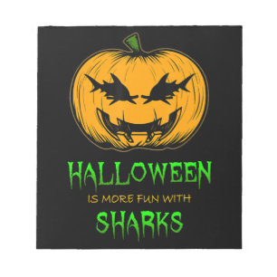 Shark Halloween Pumpkin Notepad
