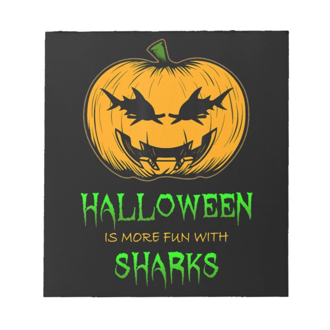 Shark Halloween Pumpkin Notepad (Front)