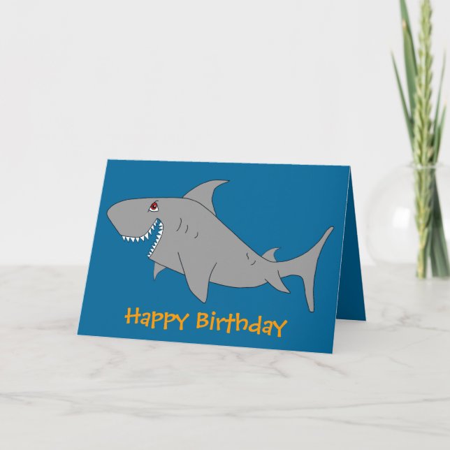 Shark Happy Birthday Card (Front)
