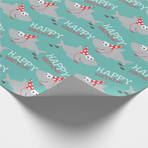 Shark Happy Birthday Wrapping Paper