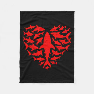 Shark Heart Ocean Funny Valentines Day Men Women K Fleece Blanket