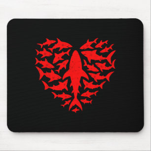 Shark Heart Ocean Funny Valentines Day Men Women K Mouse Mat