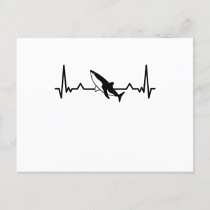Shark Heartbeat Fish Gift Mum Dad Postcard