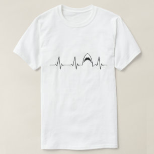 Shark Heartbeat   I Love Sharks   Jaws T-Shirt