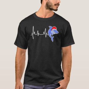 Shark Heartbeat Santa Hat  Christmas Pajama  Xmas T-Shirt
