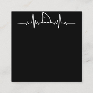 Shark Heartbeat  Shark Lovers Fin Ocean Animal Square Business Card