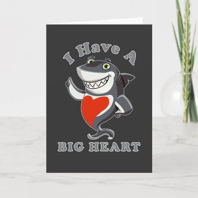 Shark I Have A Big Heart Valentines Day Love  T-Sh Card (Front)