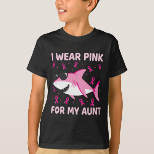 Shark I Wear Pink For My Aunt Breast Cancer Kids B T-Shirt