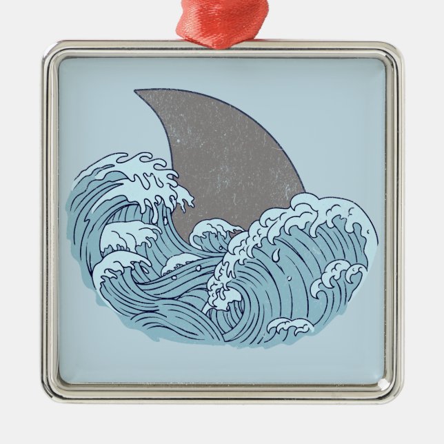 Shark illustration metal tree decoration (Front)