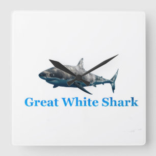 Shark image for Square-Wall-Clock Square Wall Clock
