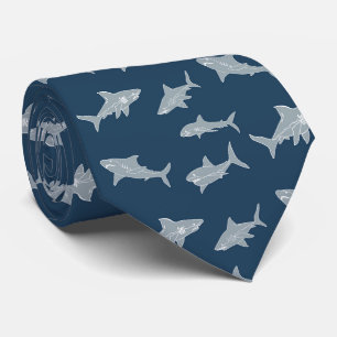 Shark In Blue Ocean Abstract Pattern For Man Tie