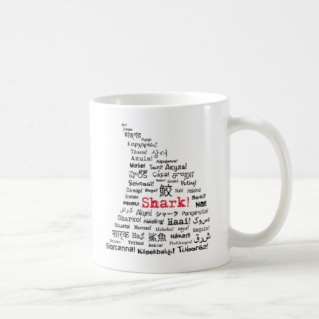Shark! in Many Languages Coffee Mug (Right)