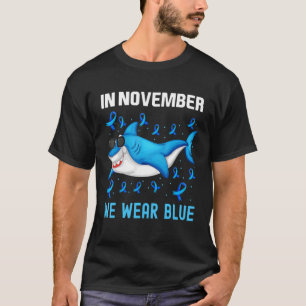 Shark In November We Wear Blue Diabetes Awareness T-Shirt