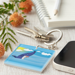 Shark In The Ocean Key Ring