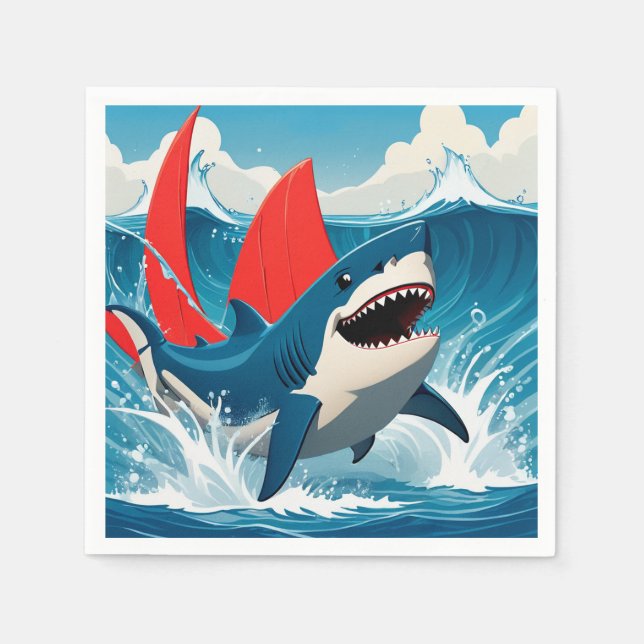 Shark in the Ocean  Napkin (Front)