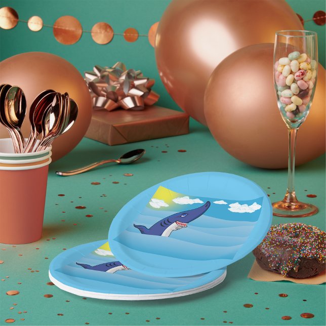 Shark In The Ocean Paper Plate (Creator Uploaded)