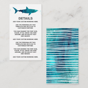 Shark Infested Any Age Birthday Party Enclosure Card
