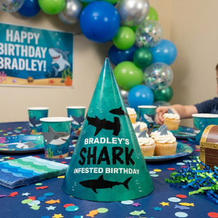 Shark Infested Any Age Birthday Party Hat