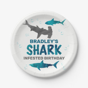 Shark Infested Any Age Birthday Party Paper Plate