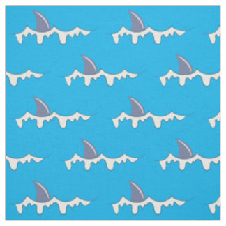 Shark infested water cartoon fabric