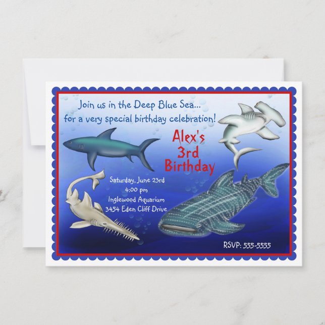 Shark Invitations (Front)