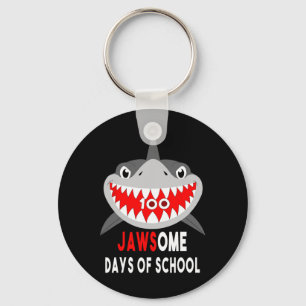 Shark Jawesome 100 Days School Cute Fun Gift Outfi Key Ring