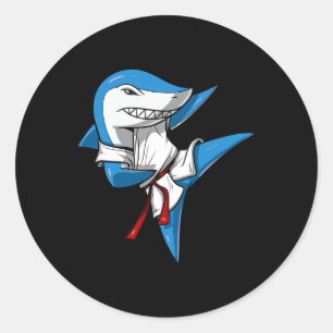 Shark Karate Martial Arts Kickboxing Jiu-jitsu Tae Classic Round Sticker