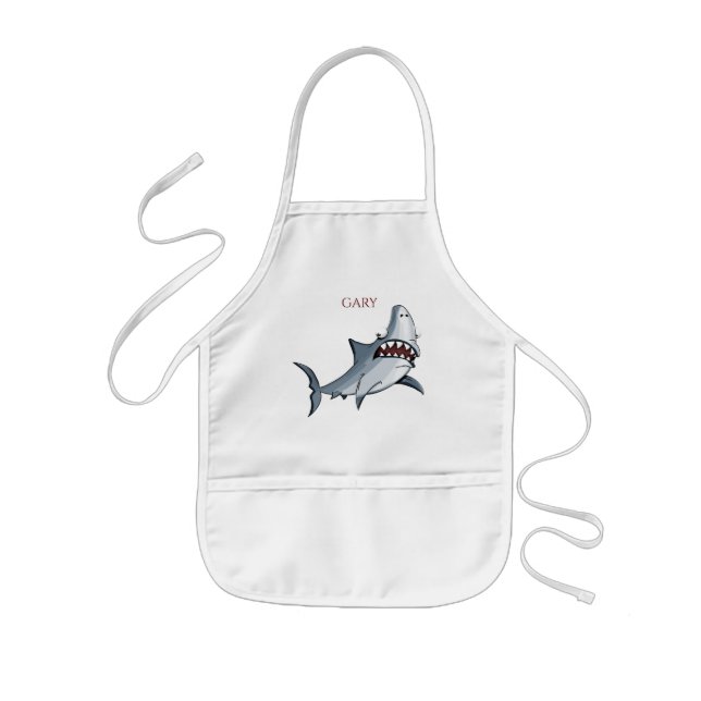 Shark kids apron. Personalised name. Kids Apron (Front)