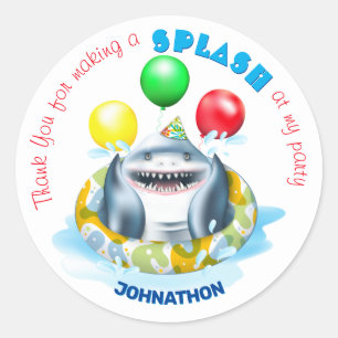 Shark Kids Birthday Classic Round Sticker