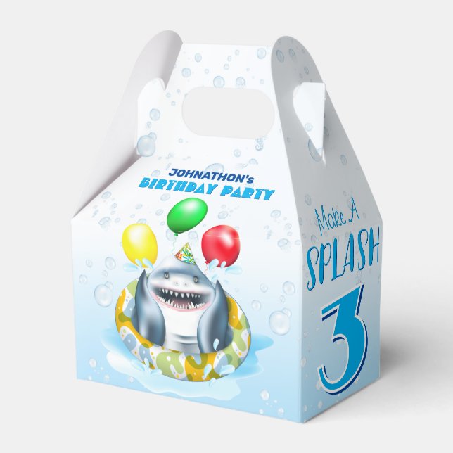 Shark Kids Birthday Favour Box (Front Side)