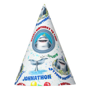 Shark Kids Birthday Party Hat