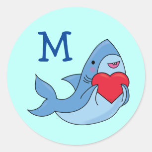 Shark Kids Cute Classic Round Sticker