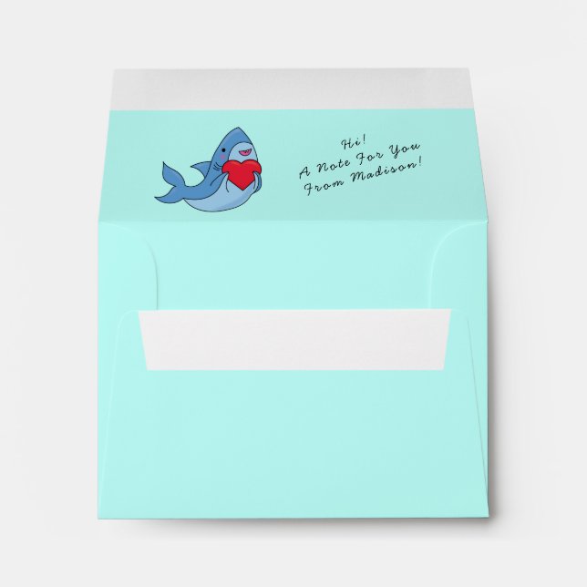 Shark Kid's Cute Kawaii Envelope (Back (Bottom))