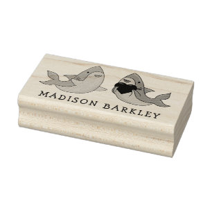 Shark Kid's Cute Kawaii Name Rubber Stamp