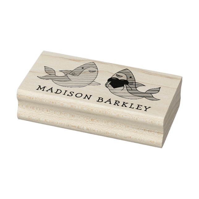 Shark Kid's Cute Kawaii Name Rubber Stamp (Stamp)