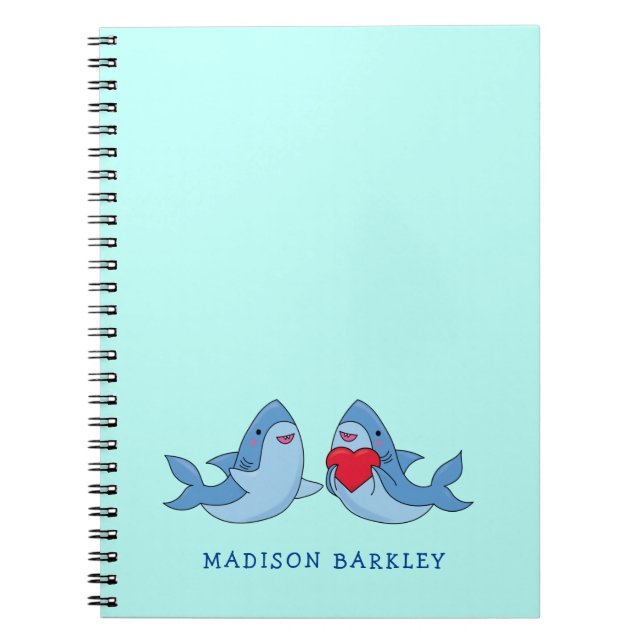 Shark Kid's Cute Kawaii Notebook (Front)