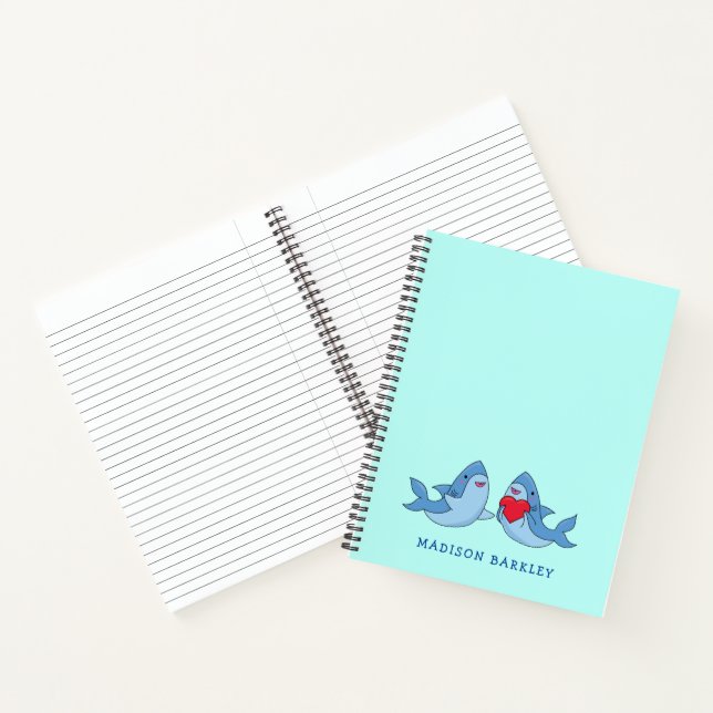 Shark Kid's Cute Kawaii Notebook (Inside)