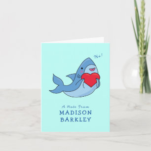 Shark Kid's Cute Kawaii Stationary Cards