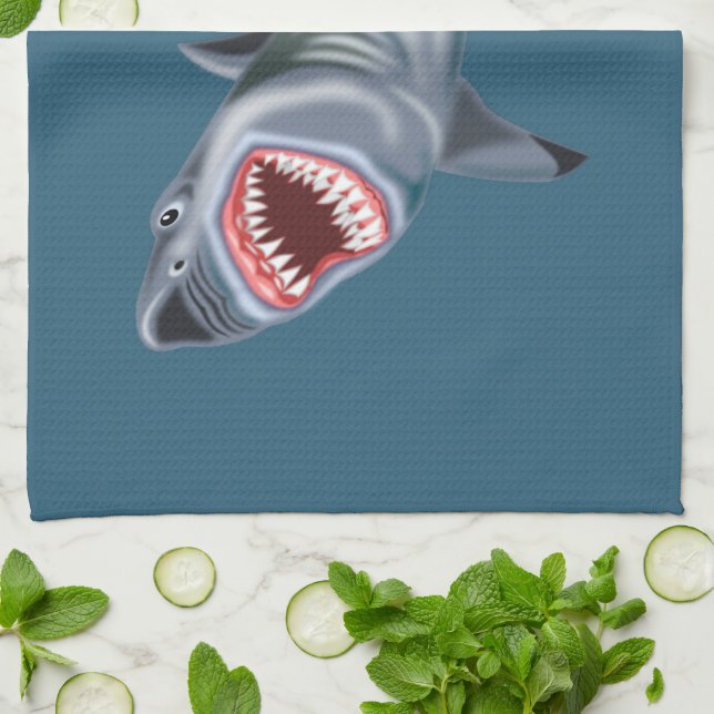 Shark Kitchen Towel Custom Colours (Folded)