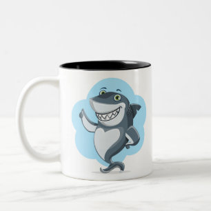 Shark Laughing Two-Tone Coffee Mug