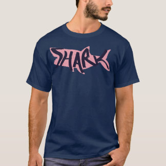 Shark Lettering on Shark Silhouette T-Shirt
