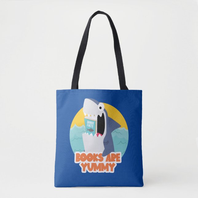 Shark Library Book  Tote Bag (Front)