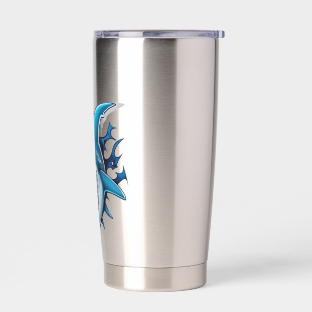 Shark logo T-Shirt Insulated Tumbler (Left)
