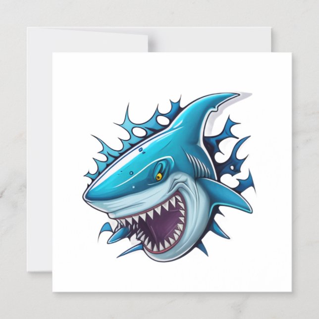 Shark logo T-Shirt Magnetic Invitation (Front)
