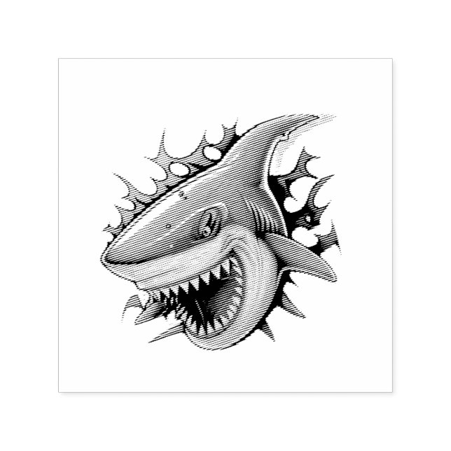 Shark logo T-Shirt Self-inking Stamp (Design)