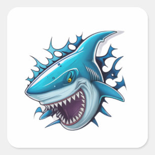 Shark logo T-Shirt Square Sticker